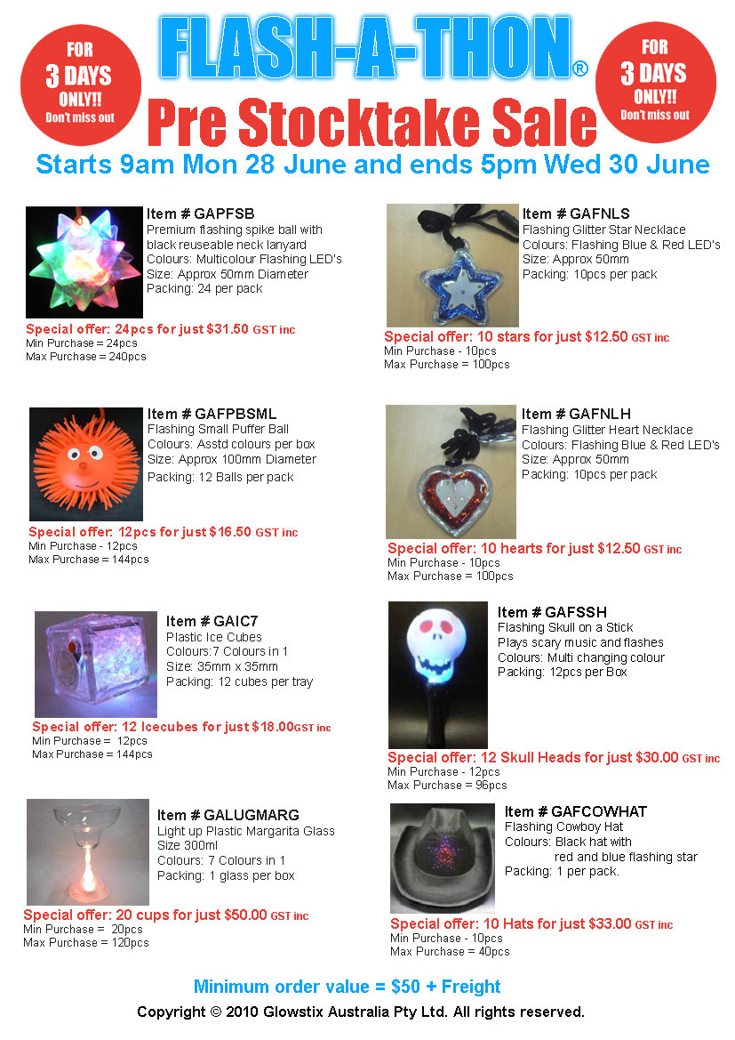 glow sticks australia